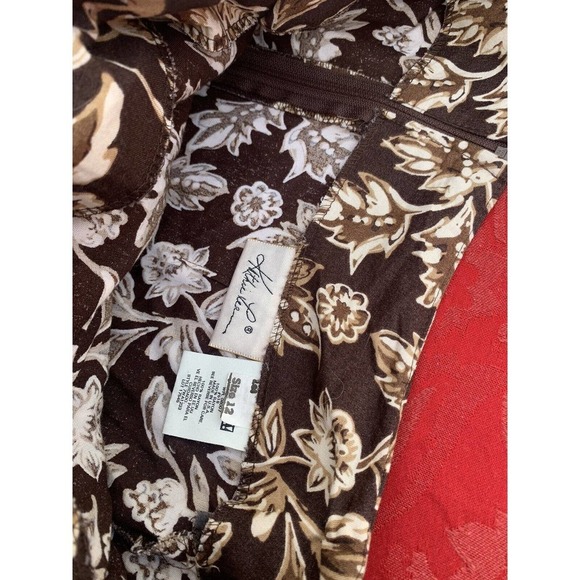 Kathie Lee Collection Brown Faux Wrap Skirt Size 12 Vintage Midi Floral‎ - Picture 6 of 6